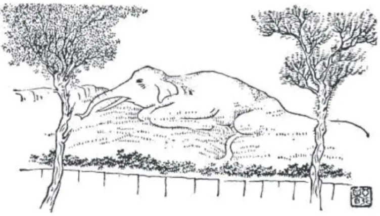  ??  ?? 0 One of Chiang Yee’s sketches depicting Arthur’s Seat as a sleeping elephant