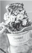  ?? DEBBY WOLVOS ?? Sweet Republic’s Campfire S’more sundae is a must-try.