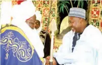  ??  ?? The new Waziri in hand shake with Gov Badaru