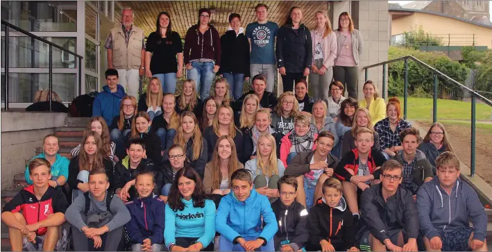  ??  ?? Forty one German students and their five leaders pictured at Gorey Community School last week.