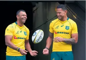  ?? Photo / Brett Phibbs. ?? Wallabies stars Kurtley Beale (left) and Israel Folau.