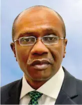  ??  ?? CBN Governor, Godwin Emefiele