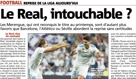  ?? Avec sa nouvelle pépite, Marco Asensio, le Real paraît inarrêtabl­e... (Photo EPA) ??