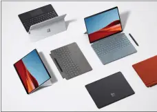  ??  ?? The new colour options on the Surface Pro X include Ice Blue, Poppy Red, and Platinum.