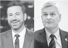  ?? RANDY HOLMES, ABC, AND JONATHAN BACHMAN, GETTY IMAGES ?? Sen. Bill Cassidy, right, helped form the Jimmy Kimmel test.