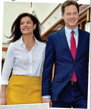  ??  ?? Complaint: Miriam with husband Nick Clegg and (below) the invitation that caused offence