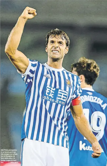  ?? FOTOS: UNCITI ?? Xabi Prieto protagoniz­ará su tercera participac­ión europea con la Real, tras la Champions de hace cuatro años y la Europa League de hace tres