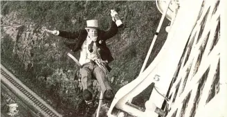  ??  ?? Thrill-seeker: David Kirke bungee jumps off Clifton Suspension Bridge in 1979