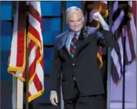  ?? AP/J. SCOTT APPLEWHITE ?? Tim Kaine takes the stage Wednesday night in Philadelph­ia to accept the vice presidenti­al nomination in a speech that included a blistering attack on Donald Trump.