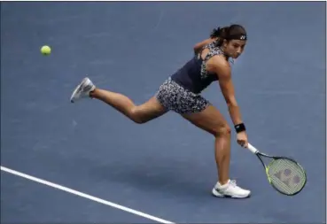  ?? FRANK FRANKLIN II — THE ASSOCIATED PRESS ?? Anastasija Sevastova returns a shot from Maria Sharapova during the fourth round of the U.S. Open Sept. 3 in New