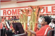  ?? John Bailey ?? Seventh and eighth graders also performed for the packed gym at Rome Middle School.