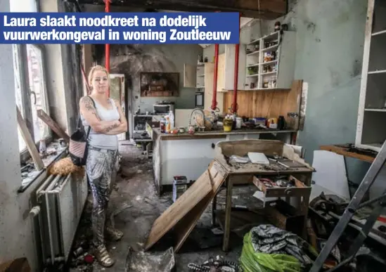  ?? FOTO KAREL HEMERIJCKX ?? Laura Bongaerts in de keuken van haar huis. Op 4 november vond hier de explosie plaats die haar vriend het leven kostte.