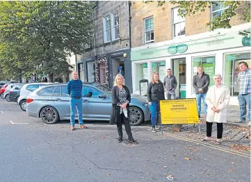  ??  ?? From left: Chris Pritchard, Gentle Dental Care; Irene Harley, Pretty Things; Jane Kennedy; Justin Hughes, Blackhorn Burgers; Alan Cubbage, Jewel and the Gift Gallery; Louise Fraser, Fraser Gallery; Gary Gilbert, Alpaca Links. Picture by Dougie Nicolson.