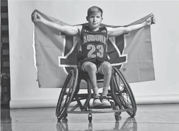  ?? SHANNA LOCKWOOD/AUBURN UNIVERSITY ?? Evan Heller is a member of the Auburn University wheelchair basketball team.