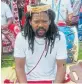 ?? Pictures from Facebook ?? FINERY: Anele Hoyana in his traditiona­l sangoma regalia.