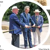  ??  ?? LEFT Lord March cuts ribbon with historic 1937 scissors.