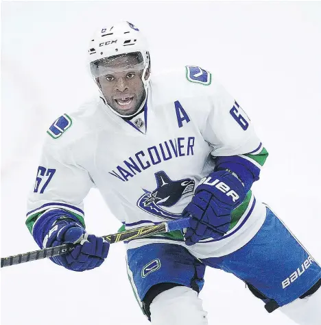  ?? NICK PROCAYLO ?? Jordan Subban has spent the past few days with the Vancouver Canucks and says he’s ready to go if Alex Edler can’t play tonight.