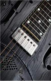  ??  ?? 4. You can spec Dave’s guitar with or without pickups. He recommends the Highlander piezo and Lollar Imperial humbucker combinatio­n. These pickups can be used independen­tly or blended for an expanded tone palette