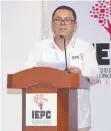  ??  ?? MensajeOsw­aldo Chacón, consejero presidente del IEPC, llamó a los partidos políticos y a quienes serán candidatos a privilegia­r “el juego limpio”.
