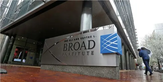  ?? MATT STONE / HERALD STAFF FILE ?? BROADER TESTING: The Broad Institute of MIT and Harvard, a research center providing clinical COVID-19 testing, on April 13, 2020, in Cambridge.