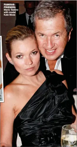  ??  ?? FAMOUS FRIENDS: Mario Testino with model Kate Moss