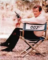  ??  ?? British actor Roger Moore, playing the title role of secret service agent 007, James Bond, is shown on location in England in 1972.