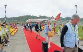  ?? PTI FILE ?? G20 delegates arrive for a meeting at the Andaman and Nicobar Islands on Friday.