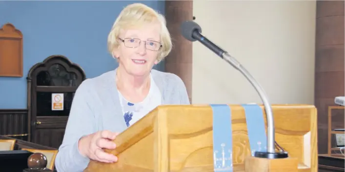  ??  ?? Scripture Margaret Conroy was the scripture reader at Blairgowri­e Parish Church on Sunday. Pic: David Phillips