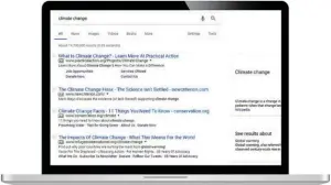  ?? BILD: SN/FOTOLIA/GOOGLE ?? Die Anzeige „Climate Change Hoax“in der Google-Suche.