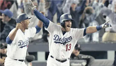  ?? MARK J TERRILL AP/African News Agency (ANA) ?? LOS ANGELES Dodgers’ Max Muncy celebrates his walk-off home run against the Boston Red Sox during the 18th inning in game three of the World Series baseball game in Los Angeles on Saturday. Outstandin­g achievemen­t in sports is solely merit-based. |