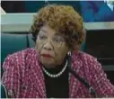  ?? FLORIDA SENATE ?? Sen. Geraldine Thompson, D-Orlando, argued forcefully in opposition to a permitless carry gun law.