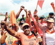  ?? RUDOLPH BROWN/ PHOTOGRAPH­ER ?? People’s National Party supporters at the nomination centre at the Pembroke Hall Community Centre in the North West St Andrew constituen­cy.