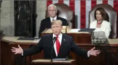  ?? Andrew Harnik/AP ?? President Donald Trump delivers his State of the Union address to a joint session of Congress on Feb. 5.