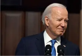  ?? AFP ?? El firme apoyo de Joe Biden a Israel en su guerra contra Hamás también provoca tensiones entre los votantes progresist­as.