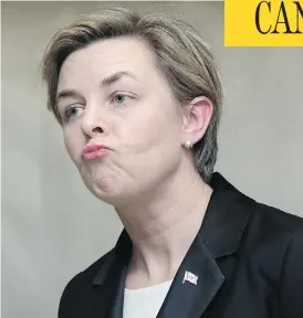  ?? LARS HAGBERG / THE CANADIAN PRESS ?? Former Conservati­ve leadership candidate Kellie Leitch announced Tuesday she will not seek re-election as MP for the riding of Simcoe-Grey in 2019.