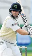  ?? Picture: GETTY IMAGES ?? BIG BATTLE: Ireland’s William Porterfiel­d plays a delivery during the third day of the Test cricket match between Ireland and Pakistan