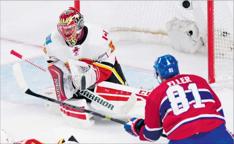  ?? — THE CANADIAN PRESS FILES ?? Calgary Flames goalie Niklas Backstrom faces his former club, the Minnesota Wild, after a solid 4-1 win over the Montreal Canadiens on Sunday.