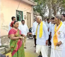  ?? ?? TDP candidate Nandyala Varadaraju­lu Reddy taking part in a campaign in Proddatur Assembly constituen­cy of Kadapa district.