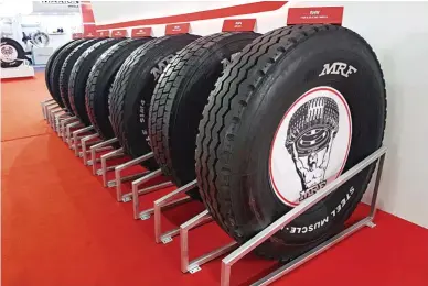  ??  ?? Wide range of retread tyres from MRF