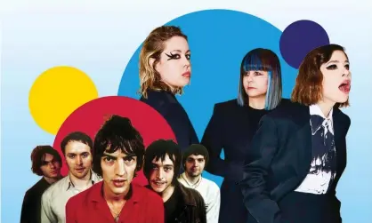  ?? Composite: Roger Sargent/Rex/Shuttersto­ck ?? The Verve (left) and Janet Weiss (second from right) with Sleater-Kinney.