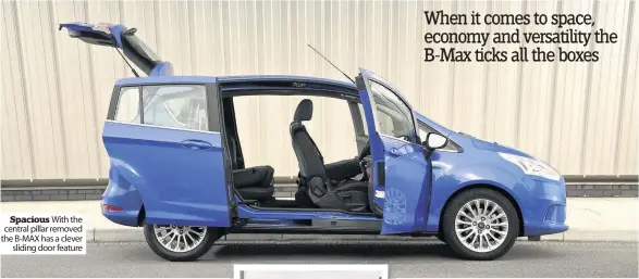 ??  ?? Spacious Ford B-Max Titanium X EcoBoost Price: Mechanical:
