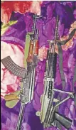  ?? HT PHOTO ?? The photos of snatched weapons posted on the social media by militant outfit
Hizbul Mujahideen.