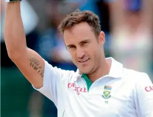  ??  ?? South African captain Faf du Plessis would only play against Zimbabwe if he felt he was fully fit