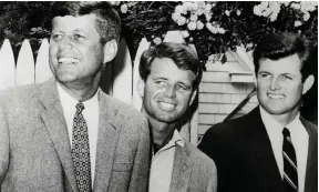  ?? Alamy ?? From left, former US president John F Kennedy, with siblings Robert and Ted