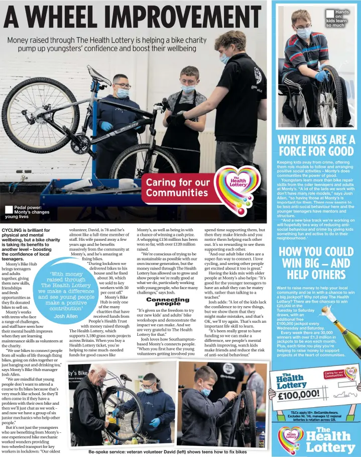  ??  ?? Pedal power: Monty’s changes young lives