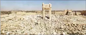  ?? MARTAK/ICONEM/DGAM/AFP ?? The site of the Temple of Bel’s ‘Cella’, in the ancient Syrian city of Palmyra, after it was partially destroyed by Islamic State in 2015.