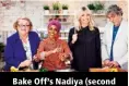  ??  ?? Bake Off’s Nadiya (second left) makes you feel at home.