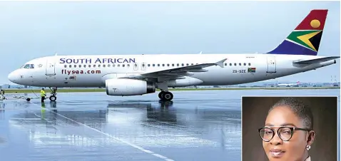  ?? ?? SAA jetliner... ( inset, SAA Country Manager, Nigeria, Kemi Leke- Bamtefa)