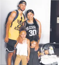  ?? Instagram ?? An image from Curry’s Instagram account (@stephencur­ry30) of him with wife Ayesha, daughters Riley (left) and Ryan, and newborn son Canon Jack.