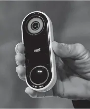  ?? David Paul Morris / Bloomberg ?? Nest Hello is a video-enabled doorbell, an outdoor camera with a loudspeake­r and an alarm system.